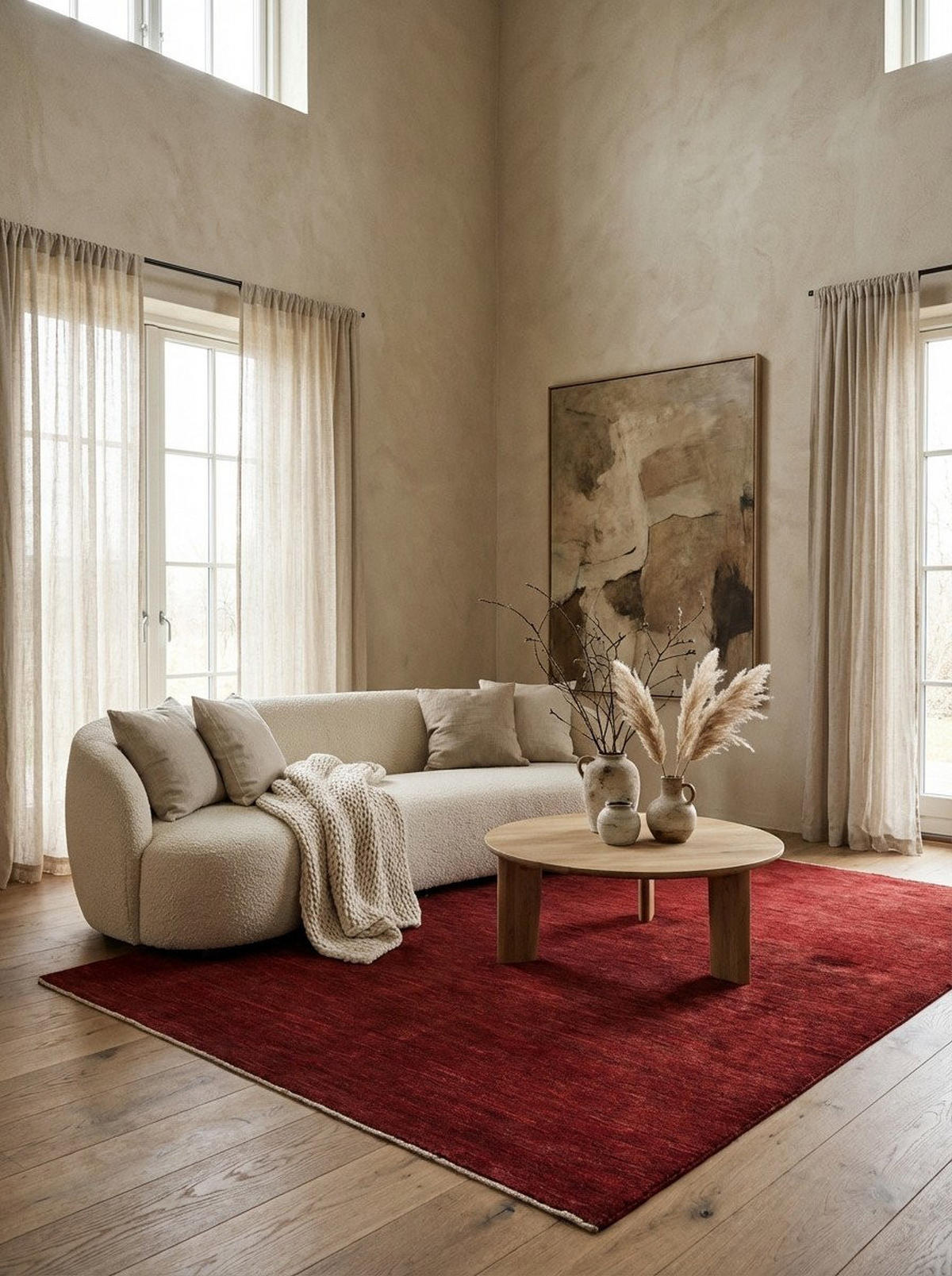 TEPPICH Rizbaf Rot 208/150 cm Schurwolle - Rot, Textil (150/208cm) - Looma