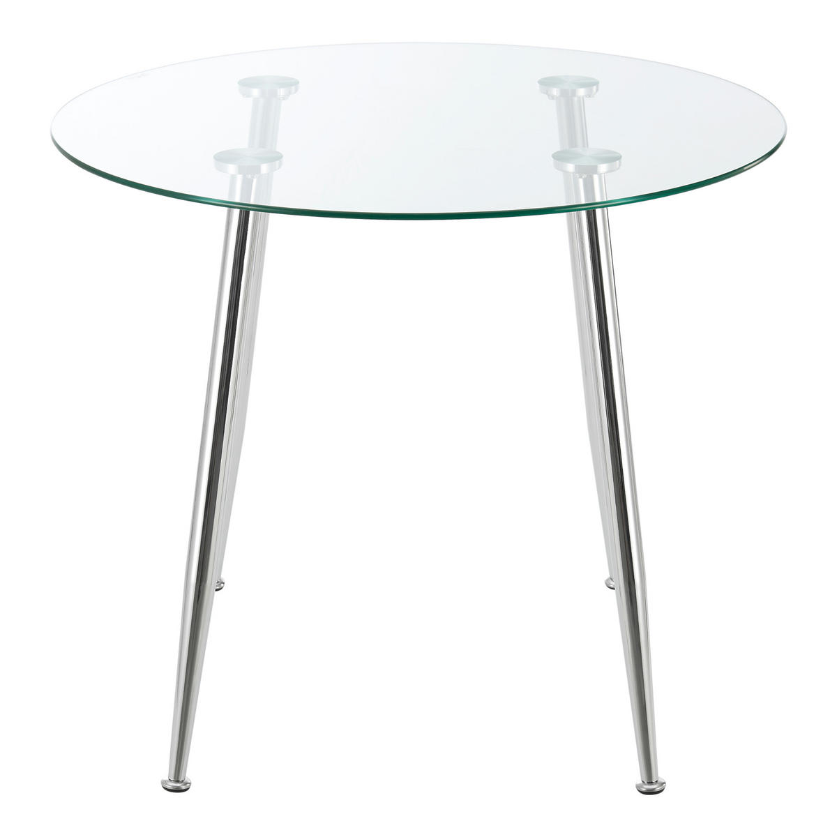 ESSTISCH Humppila - Chromfarben/Transparent, Glas/Metall (87/87/75cm) - [en.casa]