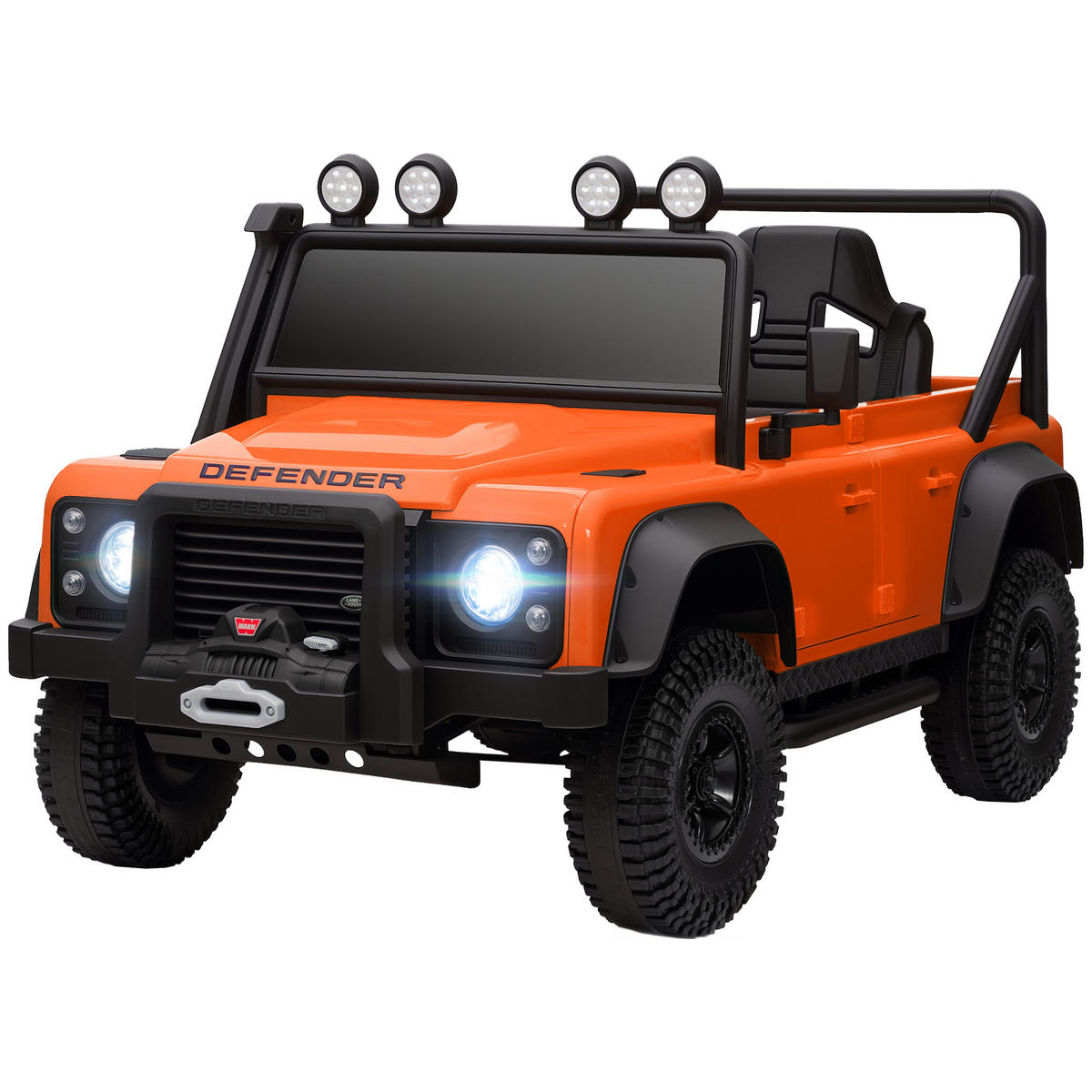 KINDER-ELEKTROAUTO DE-06153 Land Rover lizenziert mit Fernbedienung und LED Orange - Orange, Kunststoff/Metall (115/61/61cm) - ComfortXL