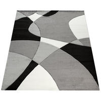 TEPPICH Kurzflor Abstrakt Wohnzimmer schmutzabweisend Schwarz Rechteckig 120x170 - Schwarz, Textil (120/170cm) - KADIMA DESIGN