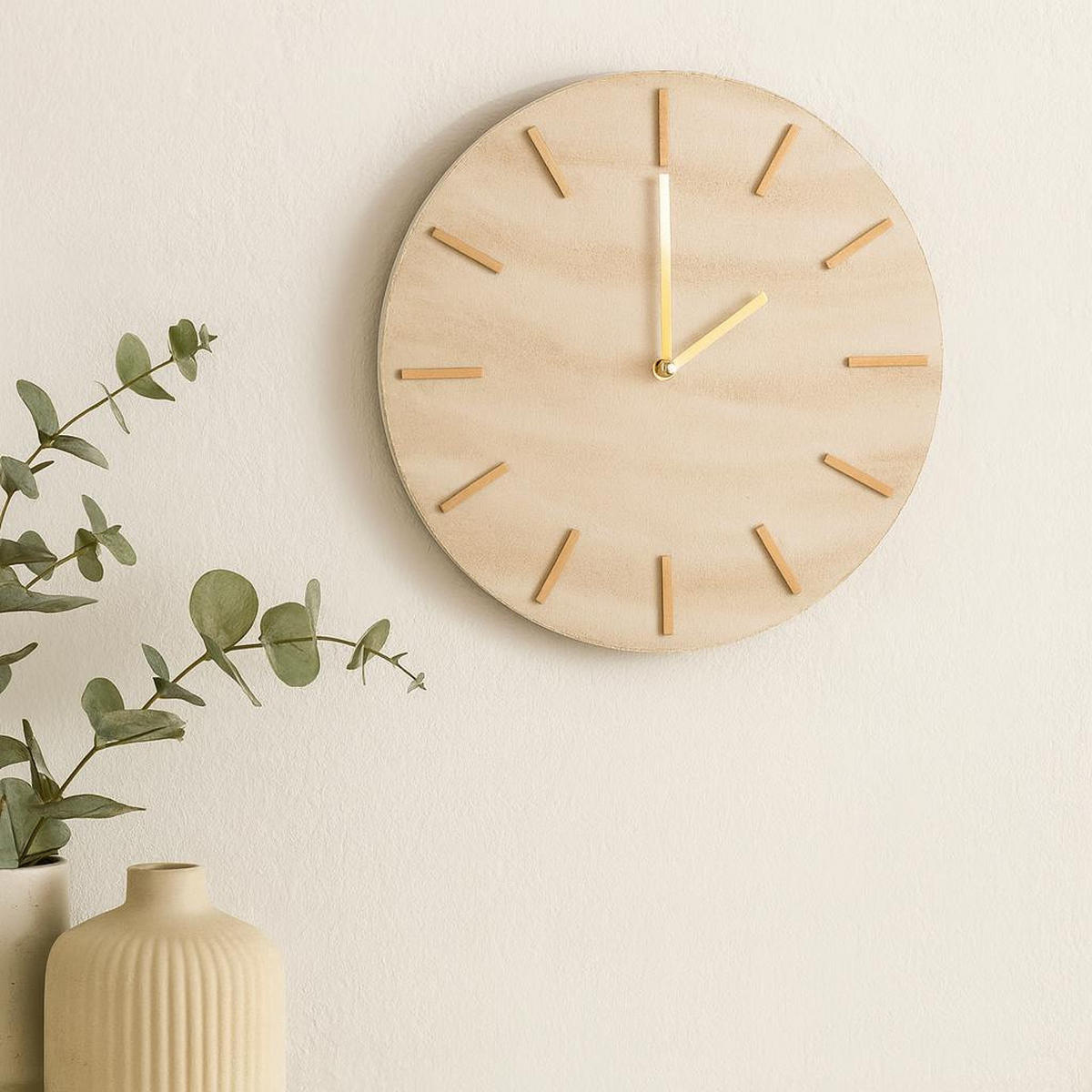 WANDUHR Marmoroptik Sum 30/30/5 cm - Beige, Holzwerkstoff (30/5/30cm) - Home Styling Collection