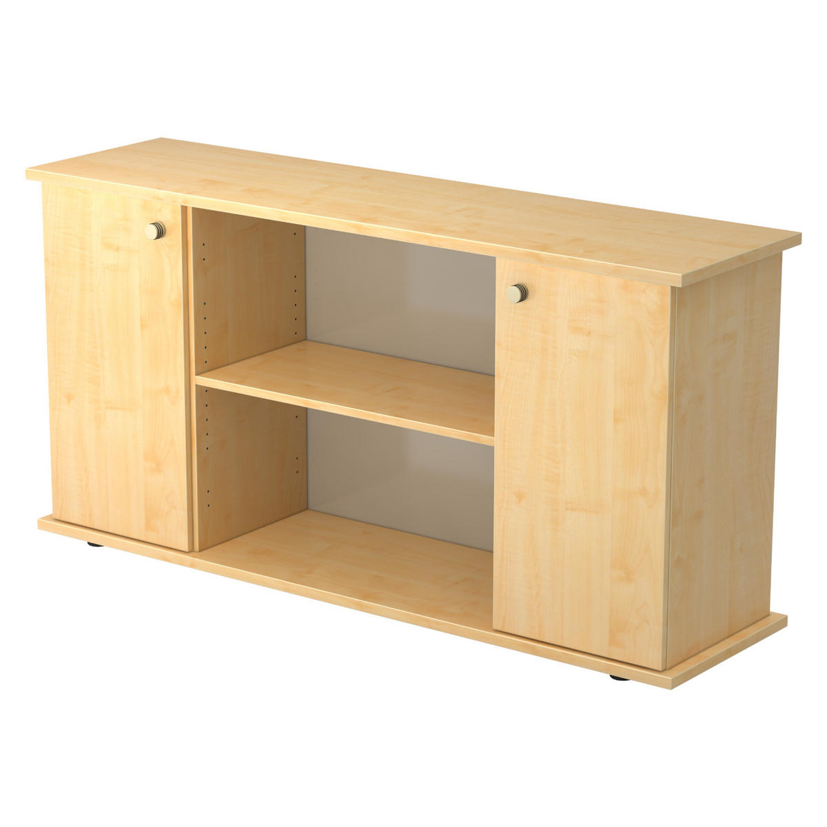 SIDEBOARD mit 2 Flügeltüren 44,8/166,1/84 cm in Ahornfarben Knauf/Streifengriff - Ahornfarben, Holzwerkstoff (166.1/84/44.8cm) - bümö
