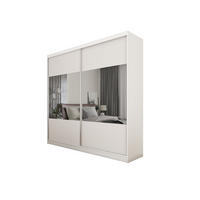 SCHWEBETÜRENSCHRANK AZZURRA 200/216/61 cm 2-türig mit Spiegel Weiß - Weiß, Holzwerkstoff (200/216/61cm) - MASSENO