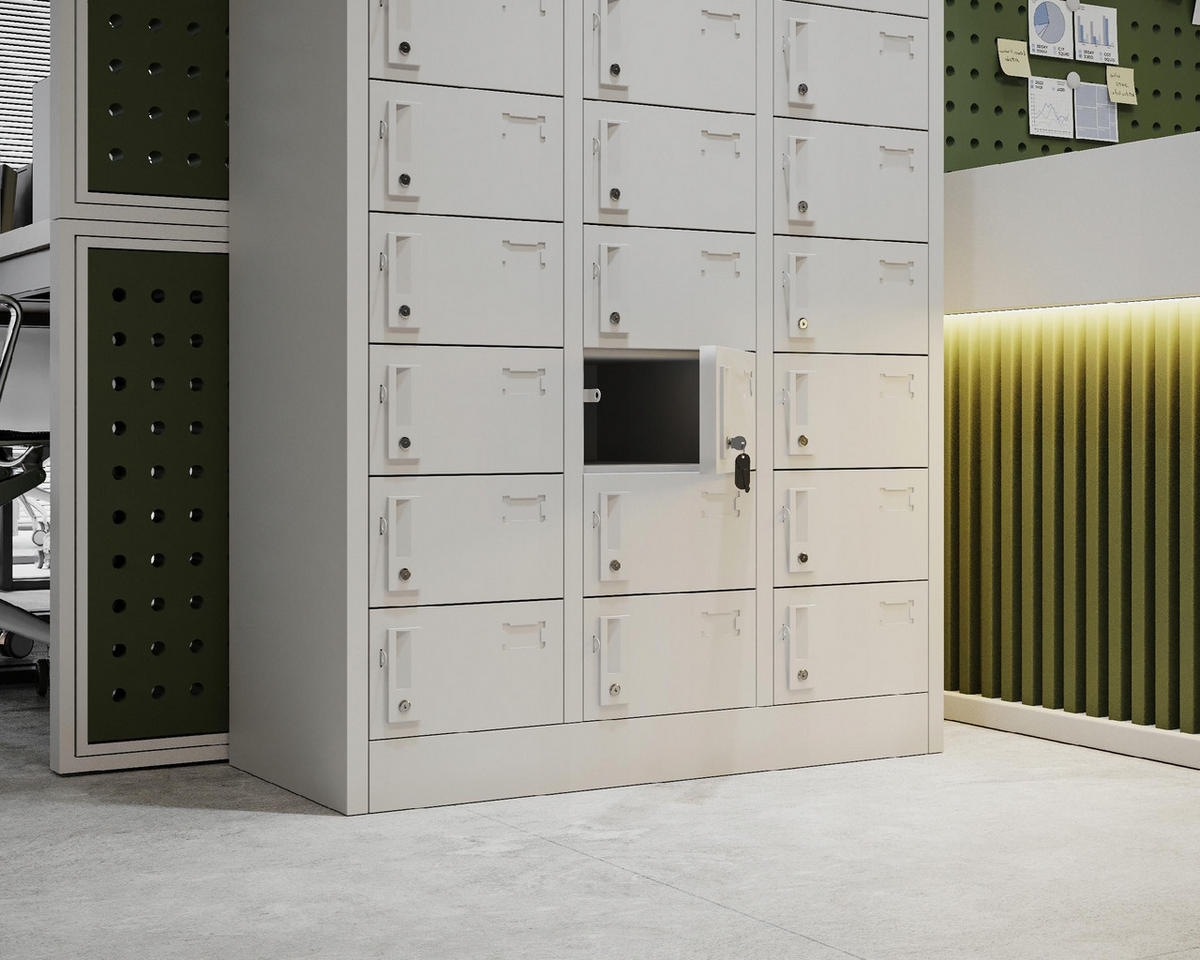 FÄCHERSCHRANK OLIVER - Grau, Metall (90/185/45cm) - Jan Nowak