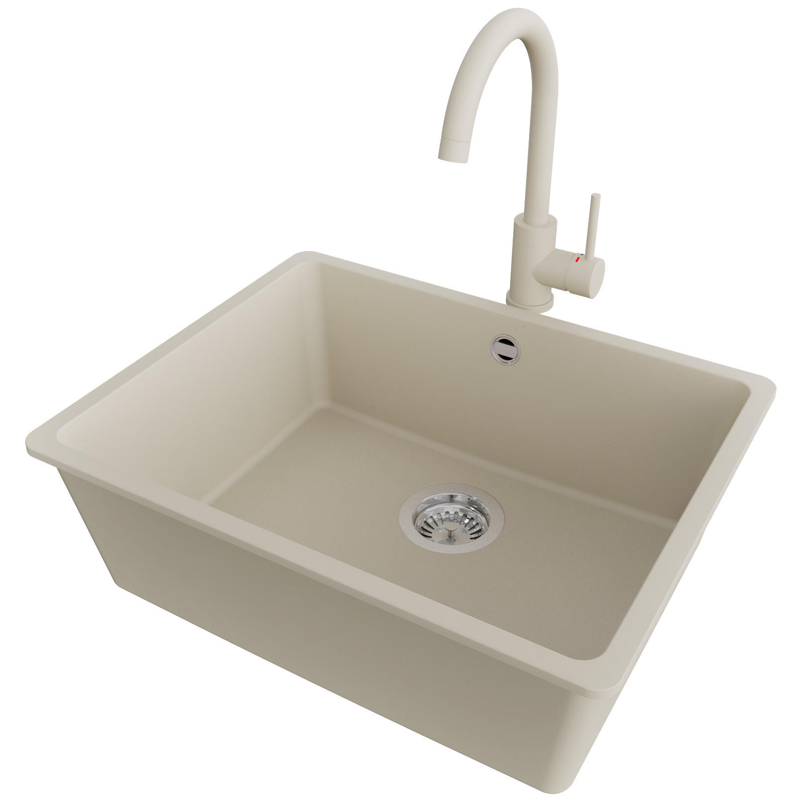 Primagran Unterbauspüle Beige, Chrom, Beige 56x20x44 cm