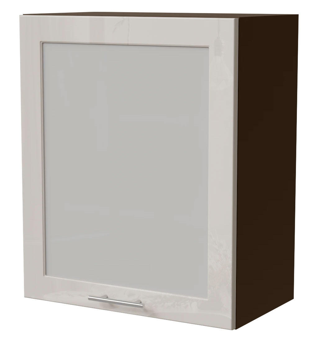 KÜCHENHÄNGESCHRANK Brerra W2S/60 Lava / RAL 9001 creme Hochglanz 60 / 32,5 / 72cm - Dunkelgrau/Creme, Holz/Holzwerkstoff (60/72/32.5cm) - Feldmann-Wohnen
