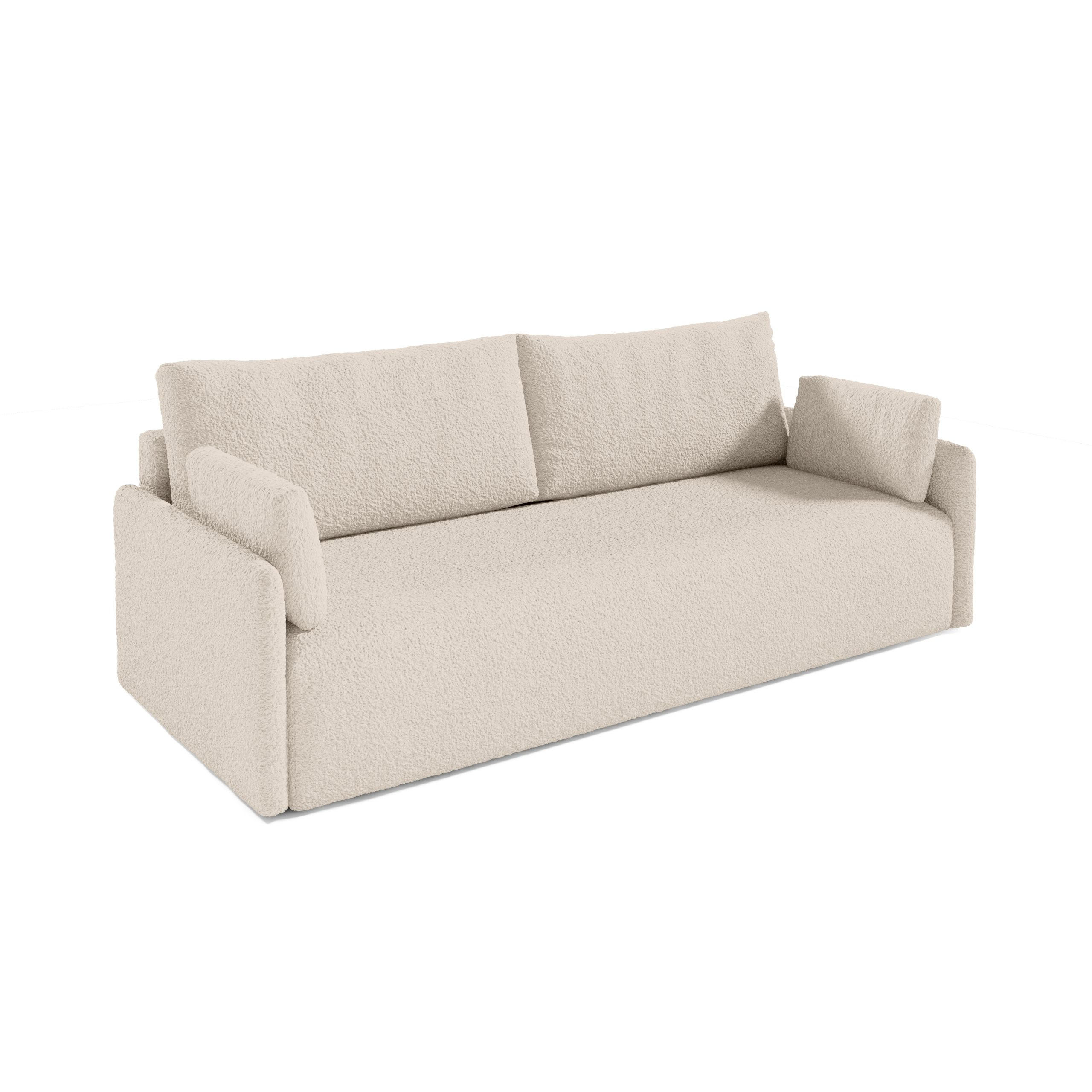 SOFA aus Bouclé-Stoff Femmo 4 Sitzer, Hellbeige - Beige, Textil (86/91/205cm) - Fedve