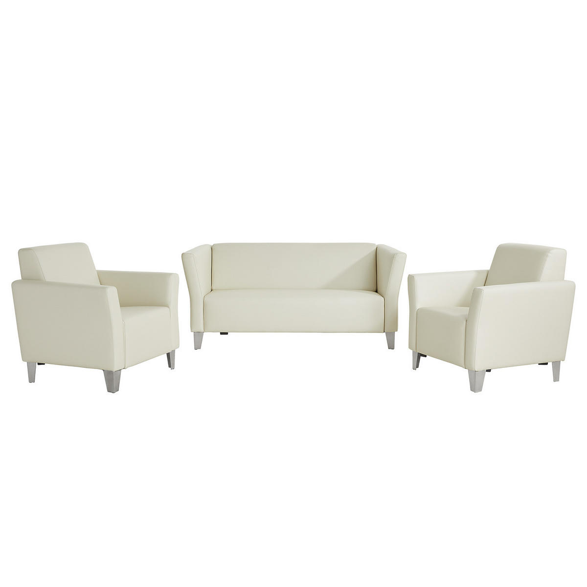 OUTDOOR-SITZGRUPPE - Creme - 3-teilig - Creme, Textil/Metall - home24