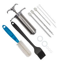 MARINIERSPRITZE zum Grillen (5-tlg. Set) - Silberfarben, Metall (1/1/1cm)