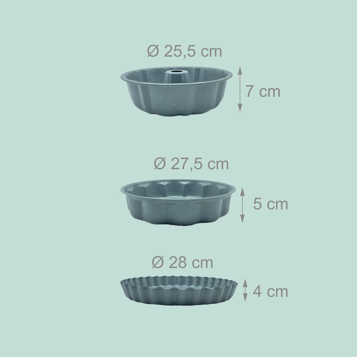 3-DIELNA sada foriem - sivá, kov - Relaxdays