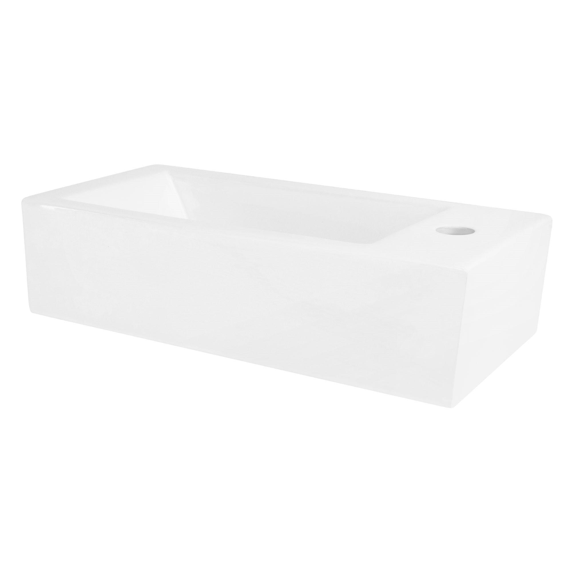 WASCHBECKEN - Weiß, Keramik (25/13/51cm) - ML-DESIGN