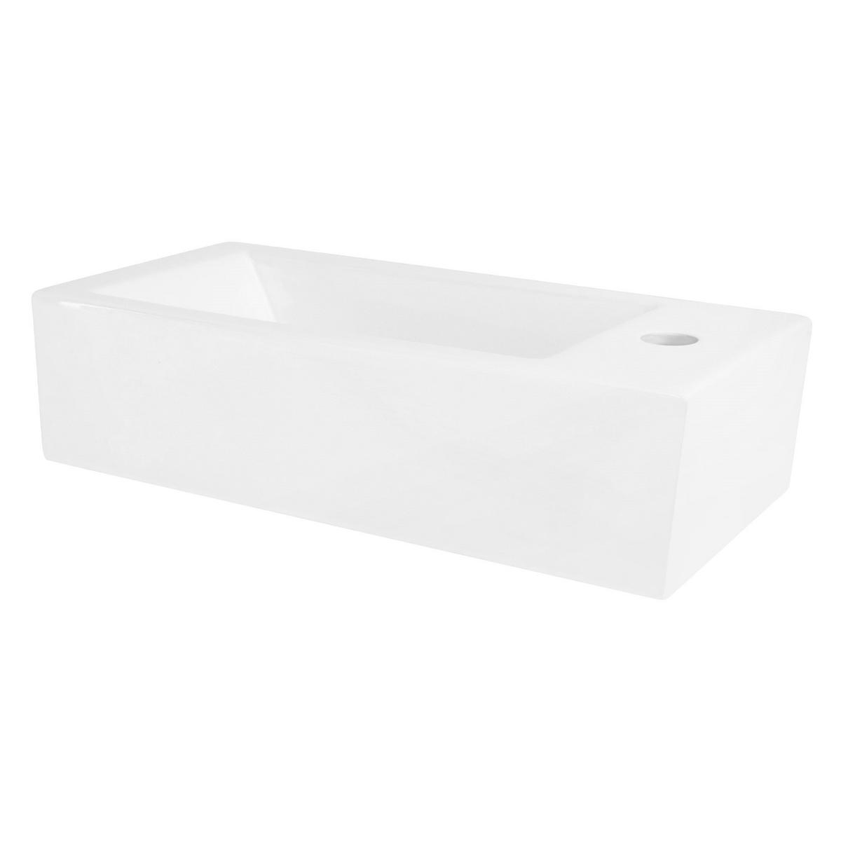 WASCHBECKEN - Weiß, Keramik (25/13/51cm) - ML-DESIGN