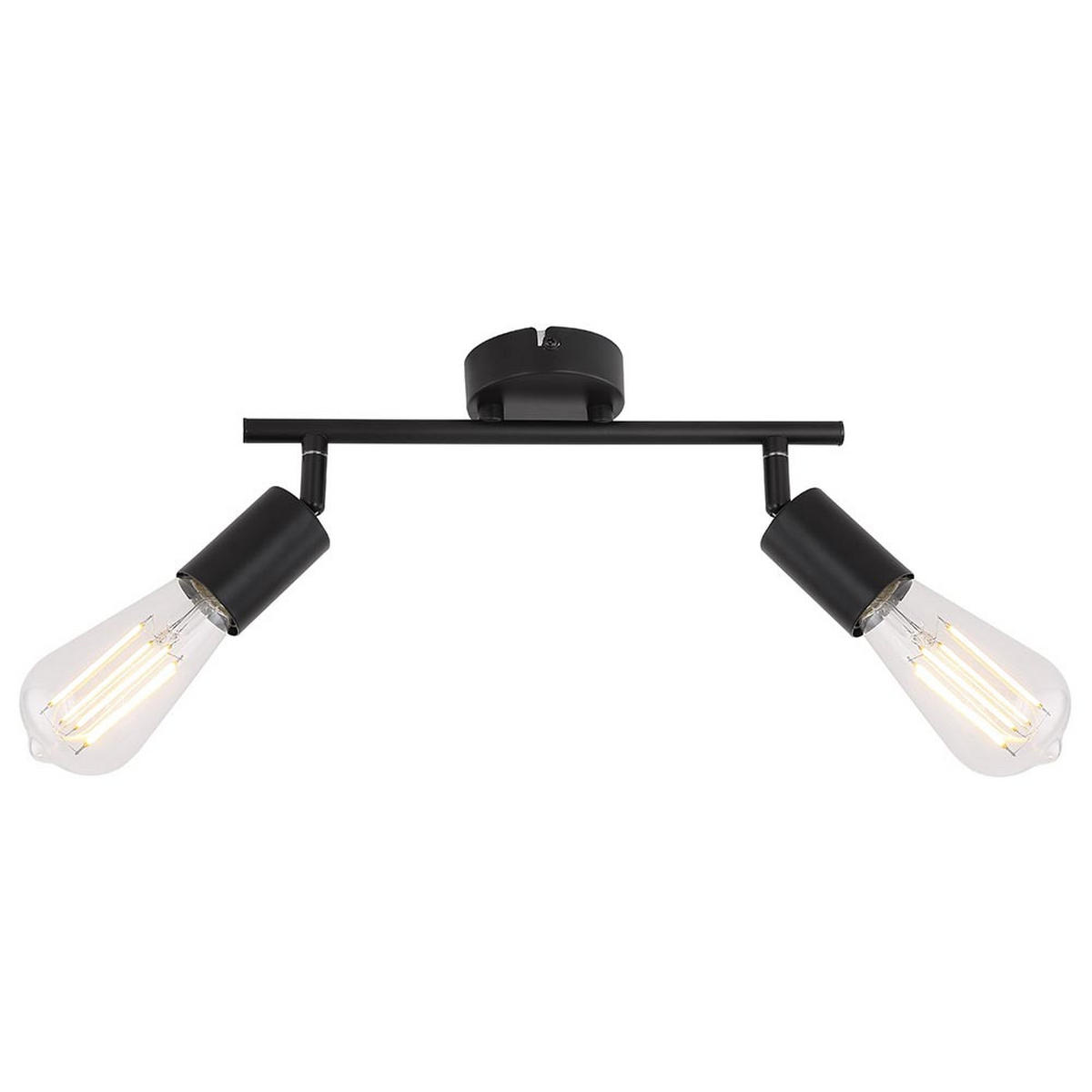 LED DECKENLEUCHTE Metall Schwarz 2-Flammig - Schwarz, Metall (30/8/15.5cm) - Globo Lighting
