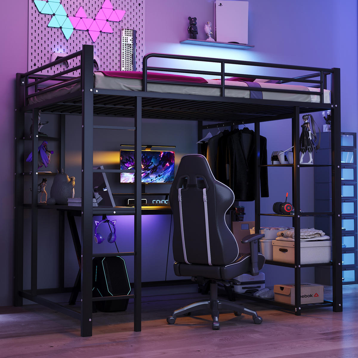 HOCHBETT 140x200 cm Metall Tisch schwarz - Schwarz, Metall (140/200cm) - LEBENLANG