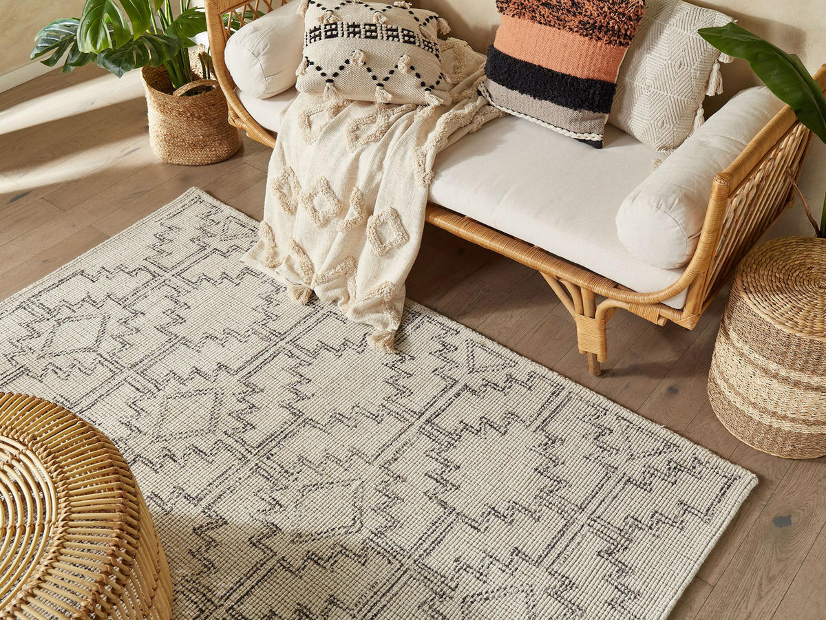 TEPPICH geflochten Urla 200/140 cm - Beige, Textil (140/200cm) - Beliani