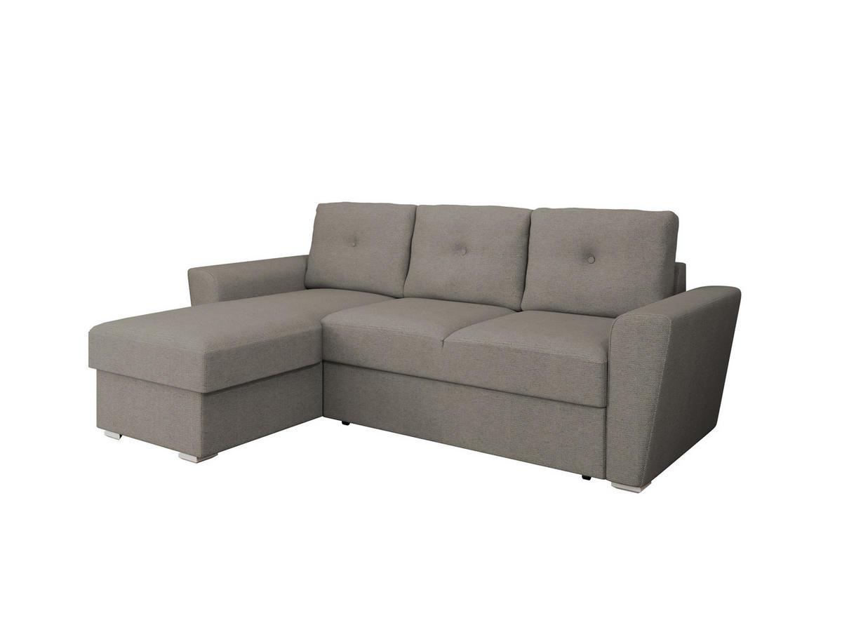 ECKSOFA Bellano Ecksofa L-Form- links oder rechts montierbar, grau - Grau, Holz (243/156cm) - Panda Möbel