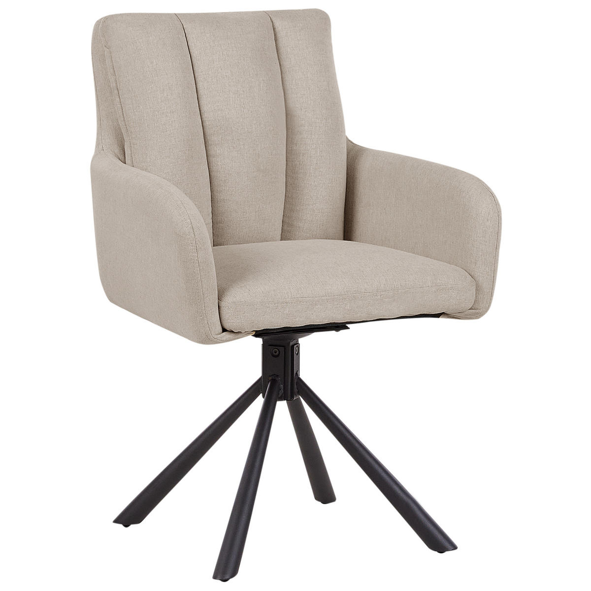 ESSZIMMERSTUHL 2er-Set drehbar Stoff Taupe Sardoal - Taupe, Textil (56/86/65cm) - Beliani