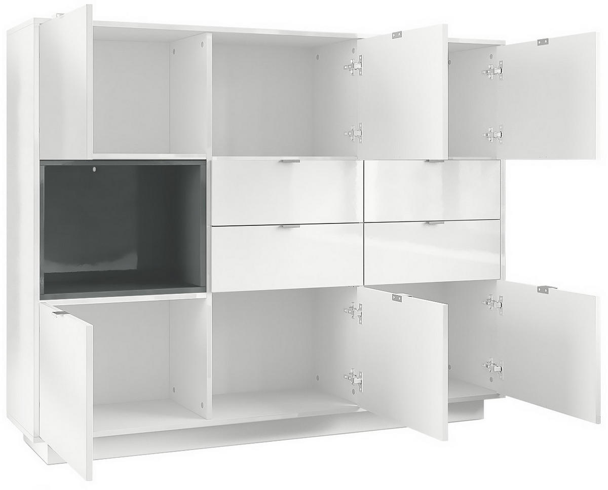 HIGHBOARD Metro Einsatz in Brombeer Hochglanz - Brombeere, Holzwerkstoff (153/123/38cm) - Vladon