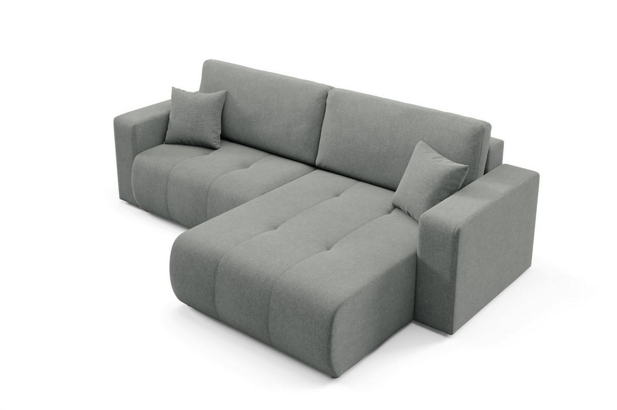 ECKSOFA Augusto - Grau, Holzwerkstoff/Textil (244/149cm) - Fun Möbel