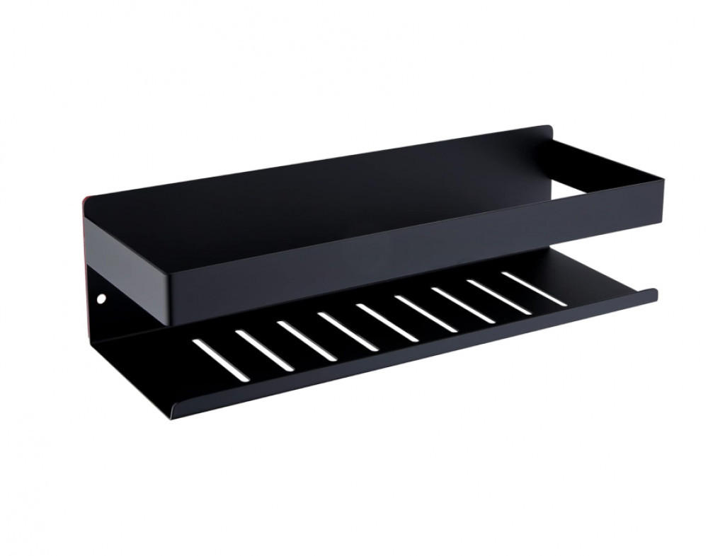 DUSCHREGAL , Schwarze Duschablage, 30 cm - Schwarz, Metall (10/8/30cm) - BELZ