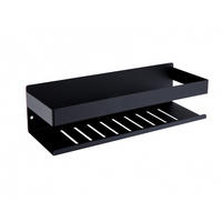 DUSCHREGAL , Schwarze Duschablage, 30 cm - Schwarz, Metall (10/8/30cm) - BELZ