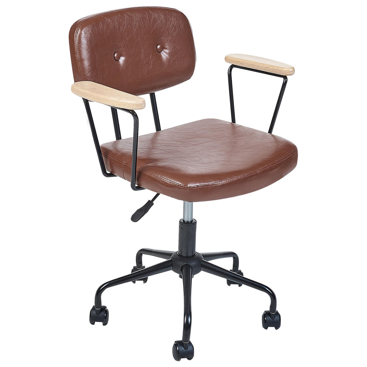 BÜROSTUHL Kunstleder Braun Algerita - Braun, Textil/Metall (62/77/62cm) - Beliani