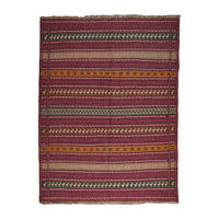 HANDWEBTEPPICH Kelim Kordi Violett 203/152 cm Schurwolle - Violett, Textil (152/203cm) - Looma