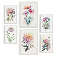 POSTER Set Mit 6 Rosen Vollfarbige Natur Und Botanikdrucke Mit Blumenmotiven Auf Reinweißen Hintergründen Innenarchitektur A3 & A4 Weißer Rahmen - Weiß, Papier (29/3cm) - Nacnic