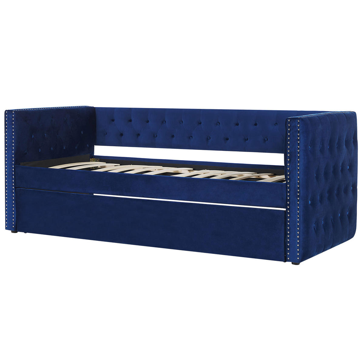 TAGESBETT 90/200cm Marineblau Gassin - Blau, Textil (90/200cm) - Beliani