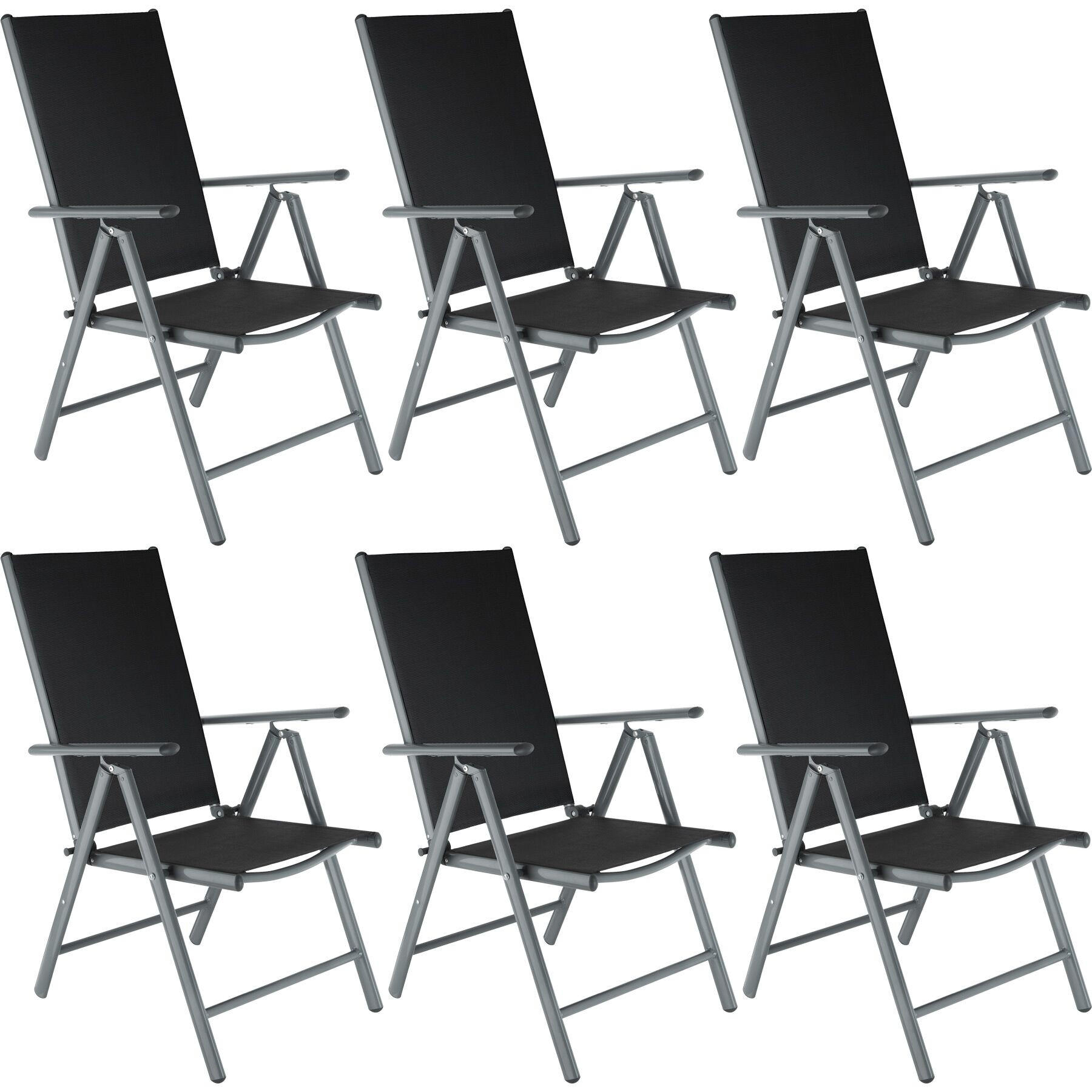 GARTENSTUHL 6er Set Marilena, 67 x 56 x 105 cm,anthrazit - Anthrazit, Metall (56/105/67cm) - tectake