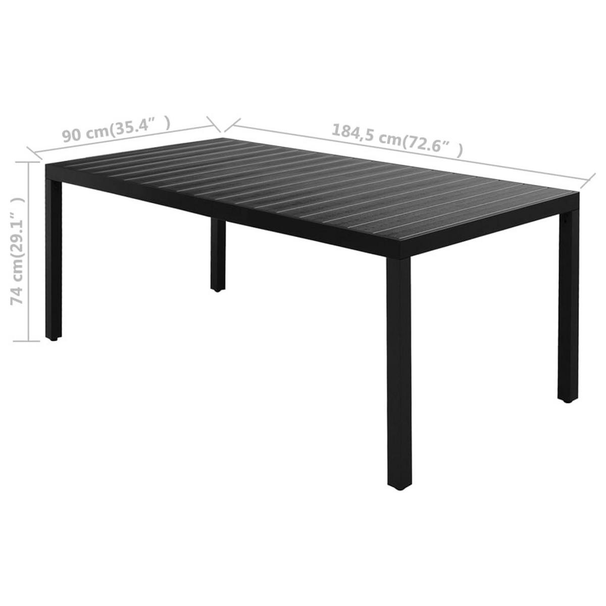 GARTEN-ESSGRUPPE 9Er Set Pvc Rattan Schwarz - Schwarz, Kunststoff - vidaXL