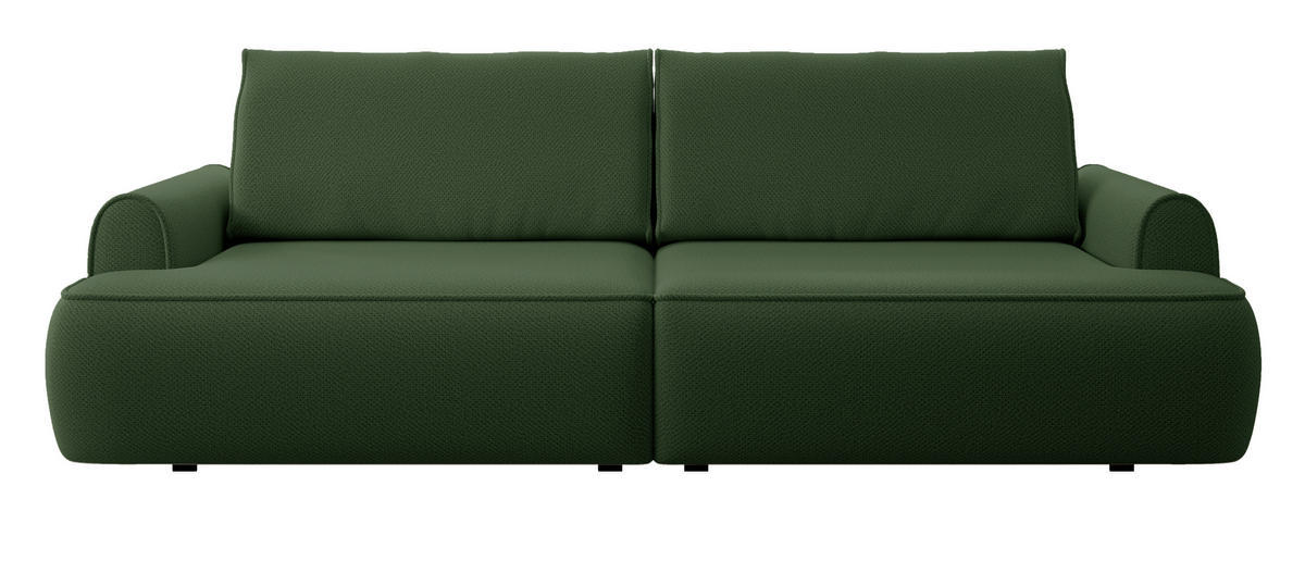 SCHLAFSOFA mit Bettkasten Mareno, 250 cm, Samt, Grün - Grün, Holz (250/82/102cm) - Emporius