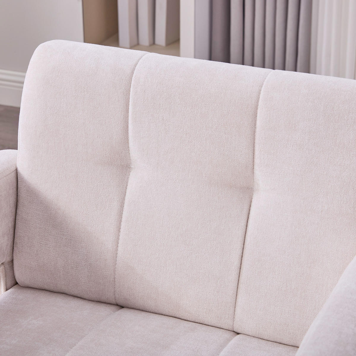 SESSEL Einzelner Sessel,dicke Polsterung,Chenille,Beige - Beige, Textil (67.5/74.5/69cm) - LVHOM