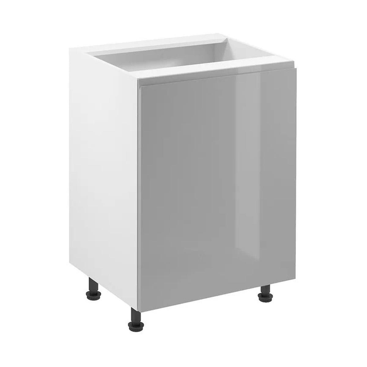 UNTERSCHRANK – 60 cm – D60-P – Velmora – Grau – Türanschlag rechts - Grau, Holzwerkstoff (60/82/47cm) - ROYAL24_MARKT