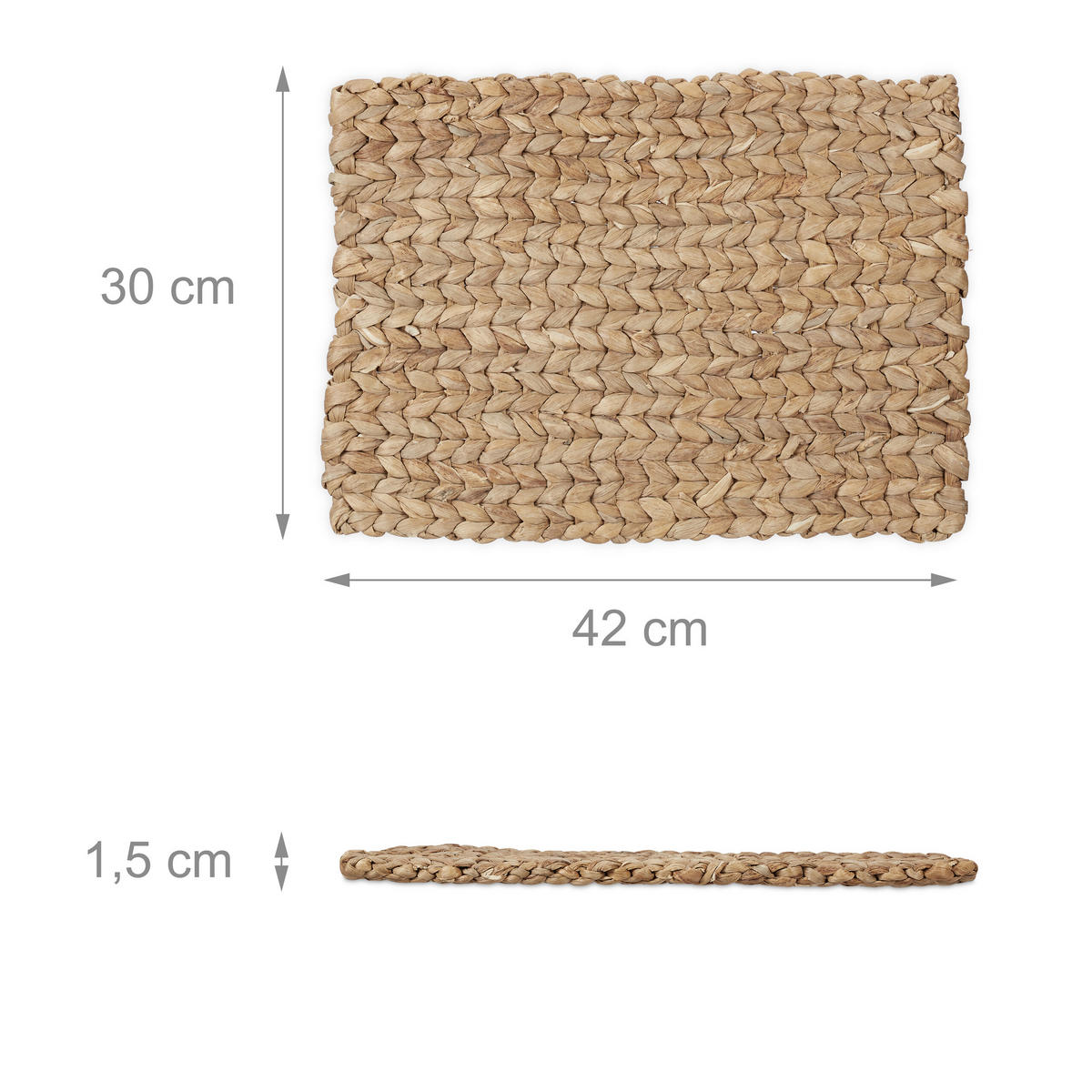6XTISCHSET - Hellbraun, Textil (30/42/1.5cm) - Relaxdays