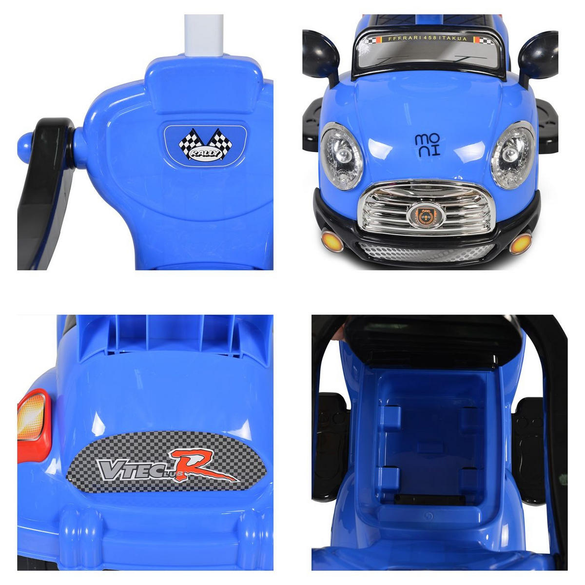 RUTSCHER Paradies 3 in 1 K401-3 blau Musik Schiebestange Sonnendach Fußstützen - Blau, Kunststoff (76/44/88cm) - Moni