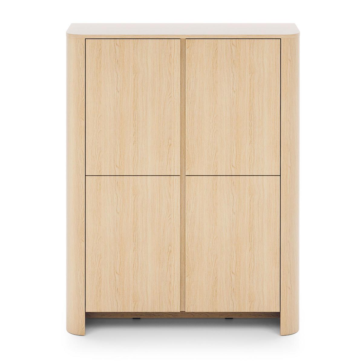 HIGHBOARD AVORIO 103/132/39cm 4 Türen Eichefarben - Eichefarben/Naturfarben, Holzwerkstoff (103/132/39cm) - MASSENO