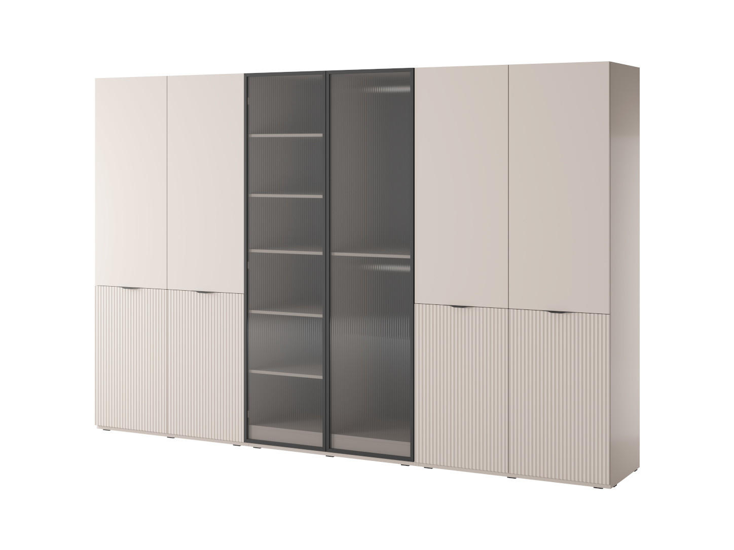 DREHTÜRENSCHRANK ATELIO 303/200/51 cm Modern Kleiderschrank 6-türig Kaschmir - Kaschmir, Holzwerkstoff (303/200/51cm) - MASSENO