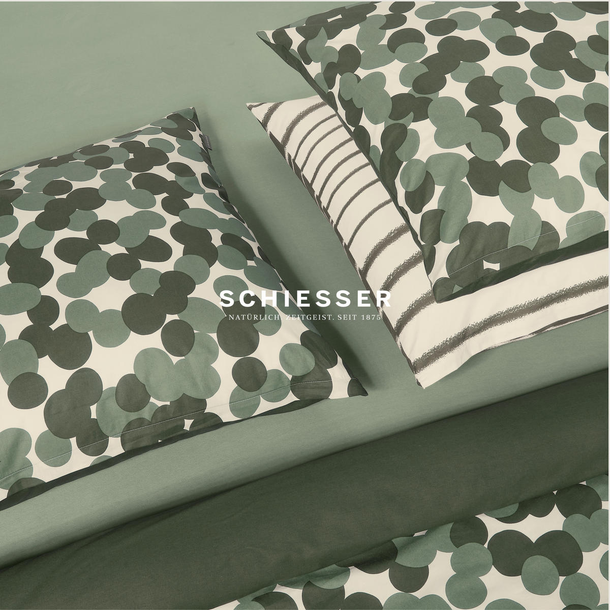 BETTWÄSCHESET Wesley - Renforcé - 2-teilig - 135 x 200 cm - Grün - Grün, Textil (135/200cm) - SCHIESSER