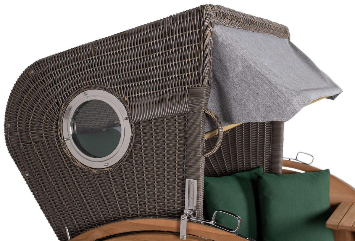 STRANDKORB XL Schillig Bullauge - Braun/Grau, Metall (142/170/95cm) - Mr. Deko