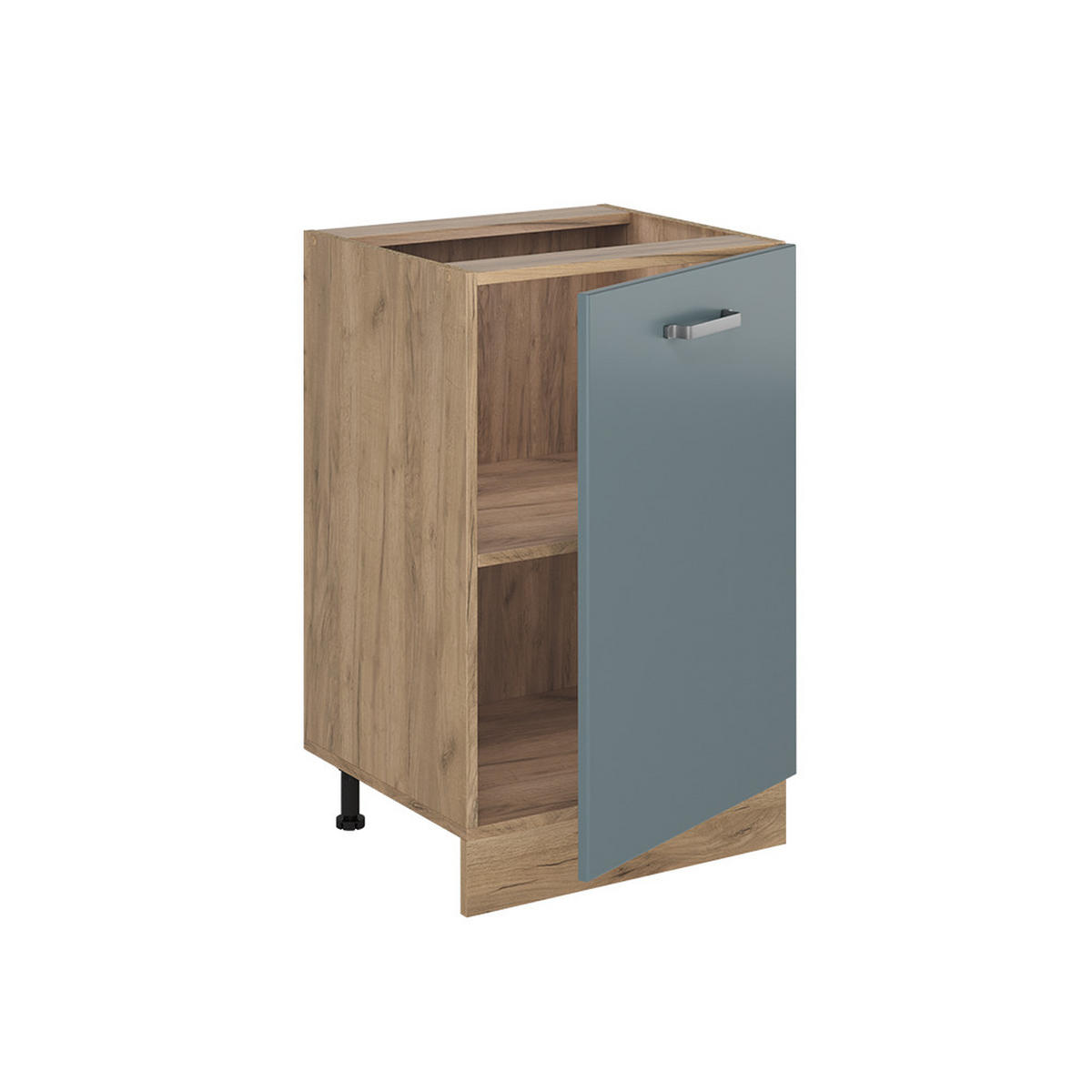 KÜCHENUNTERSCHRANK R-Line, Blau-Grau/Goldkraft Eiche, 50 cm Arbeitsplatte Goldkraft Eiche - Honigeiche/Blaugrau, Holzwerkstoff (50/81.6/60cm) - Vicco