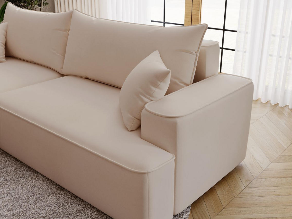 ECKSOFA California Beige Links - Beige, Holz/Textil (165/270cm) - Graingold