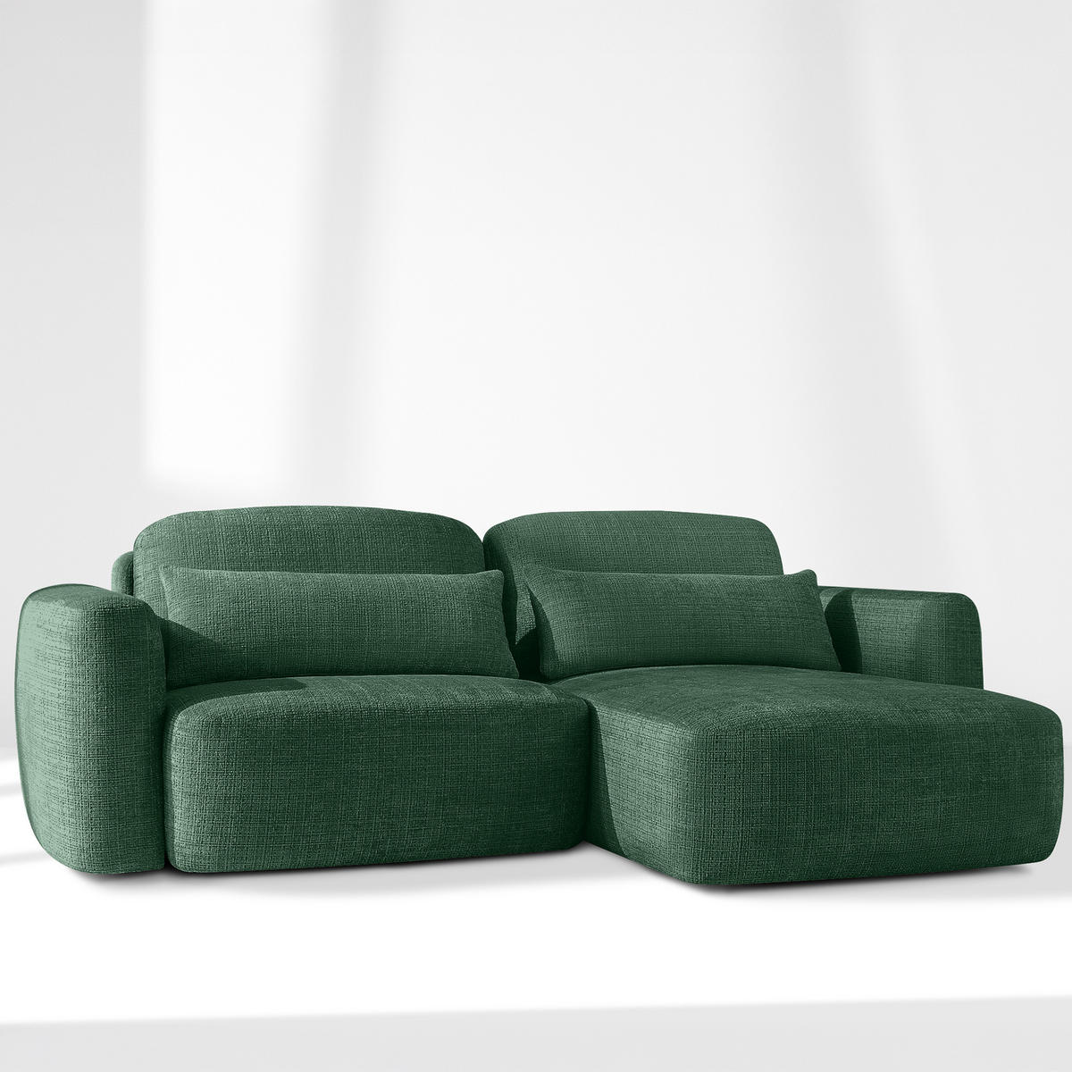 SITZGARNITUR ELOSA - Grün, Holz/Textil (245/85/165cm) - KONSIMO®