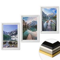 WANDBILDER 3er-Set - 40x60 cm Weißer Rahmen - Berge, Seen, Holzstege - Weiß, Kunststoff (40/60cm) - ArtPrintCave