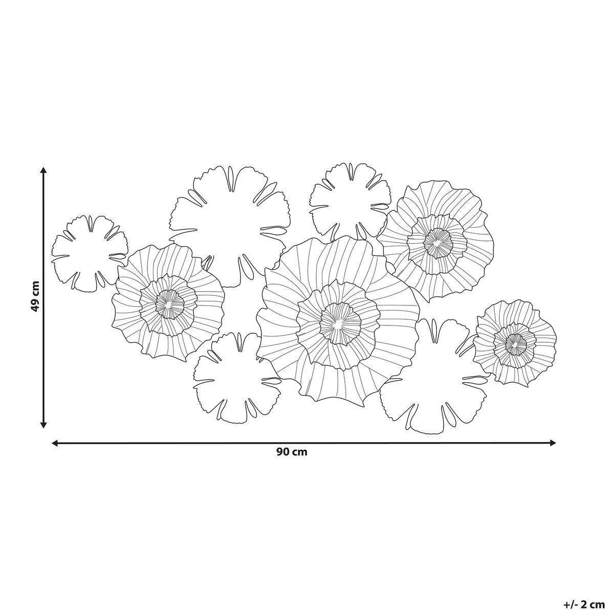 WANDDEKORATION Metall grau Potassium - Grau, Metall (90/49/6cm) - Beliani