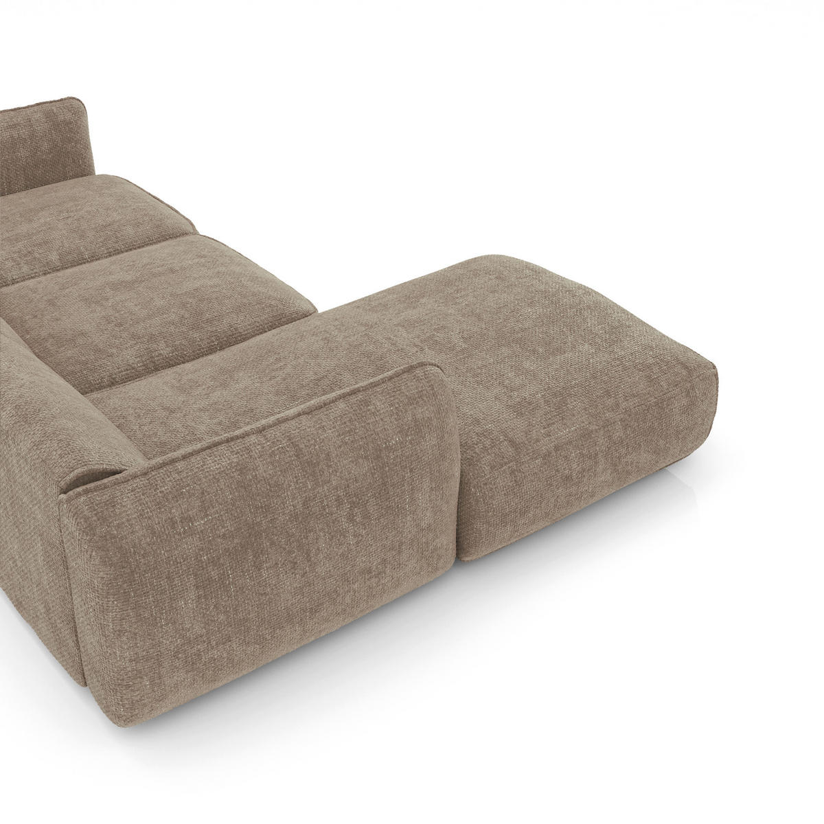 ECKSOFA LINKS Rastervelours Beige 272cm - Taupe, Textil (165/272cm) - Sia Home
