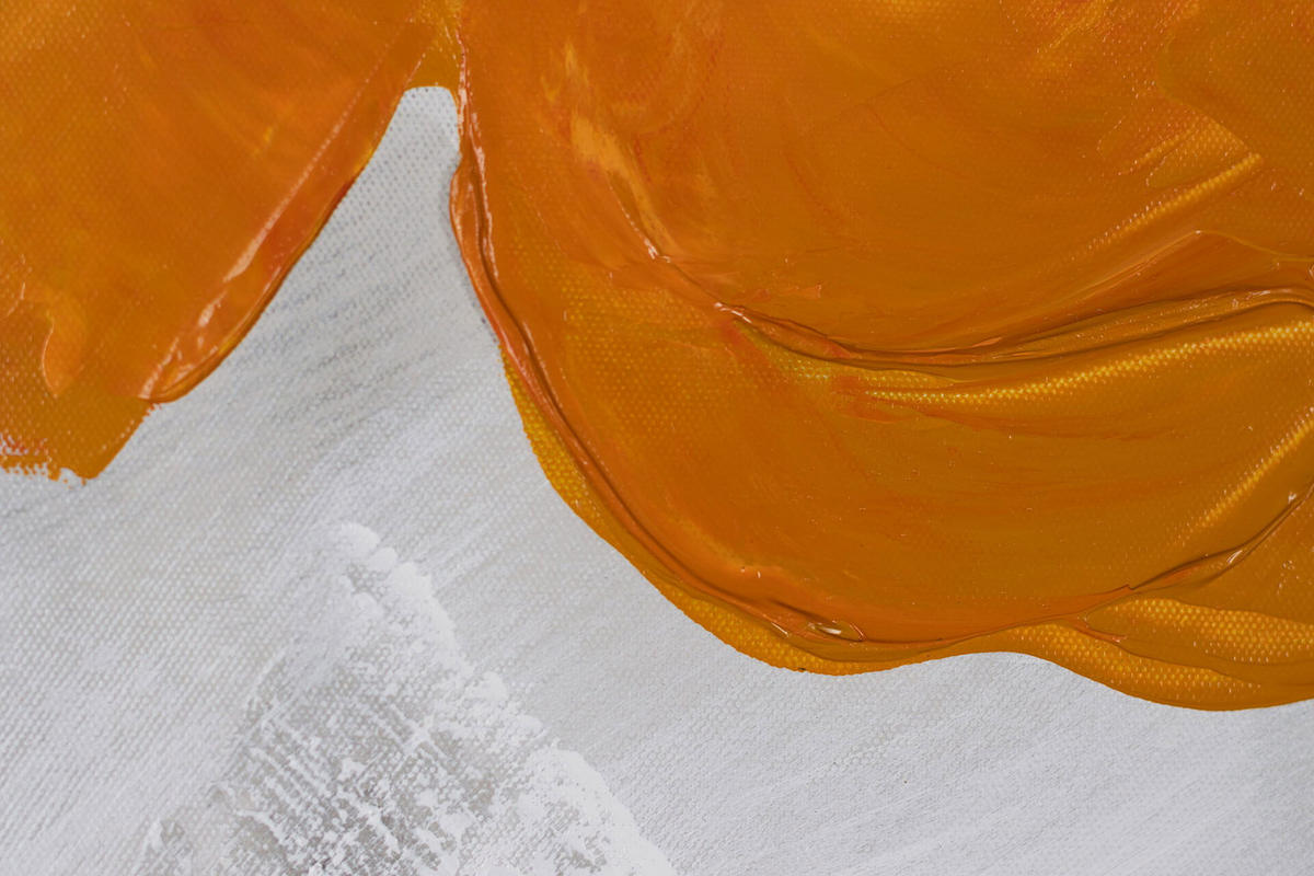 ACRYLBILD HANDGEMALT 60/90 cm - Orange/Grau, Holz/Textil (60/90cm) - KUNSTLOFT
