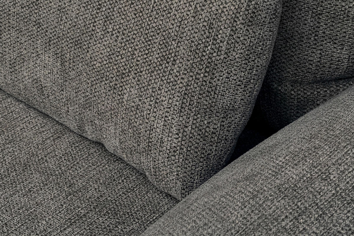 SOFA HOLLY Anthrazit Flachgewebe - Anthrazit/Braun, Textil/Metall (176/90/92cm) - KAWOLA
