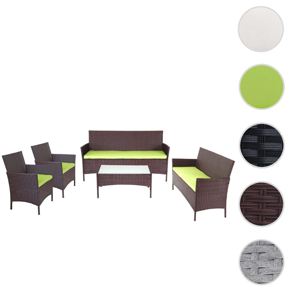 Thumbnail - MCW Poly-Rattan, Braun, Grün, Kunststoff, Gartenmöbel, Gartenmöbel-Sets