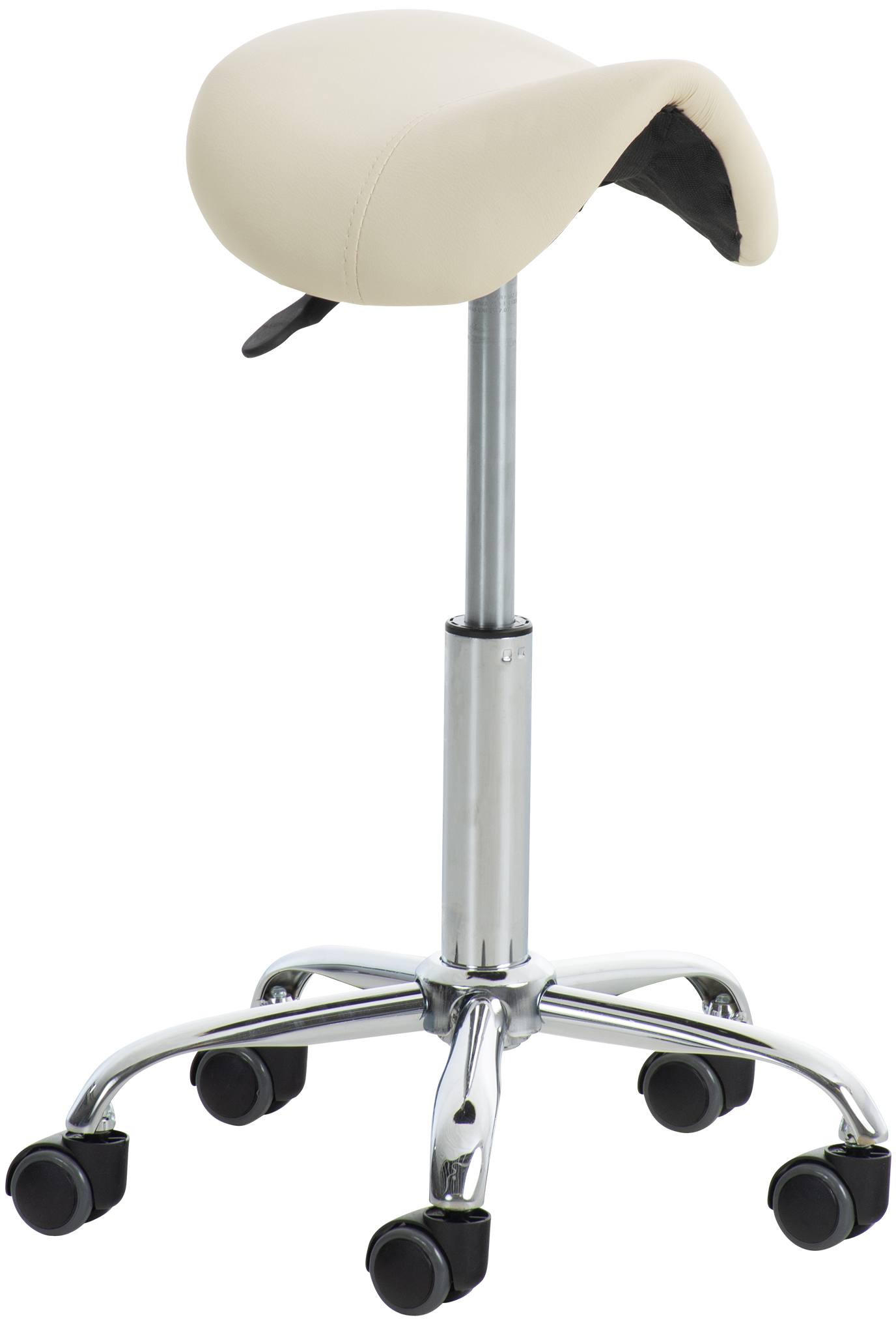 HOCKER Lederlook creme - Chromfarben/Creme, Textil/Metall (46/53/46cm) - CLP